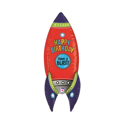 Riesen-Raketenballon Happy Birthday 91cm