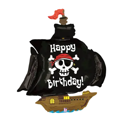 Ballon Piratenschiff Happy Birthday 117cm