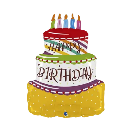 Luftballon in Form einer Geburtstagstorte