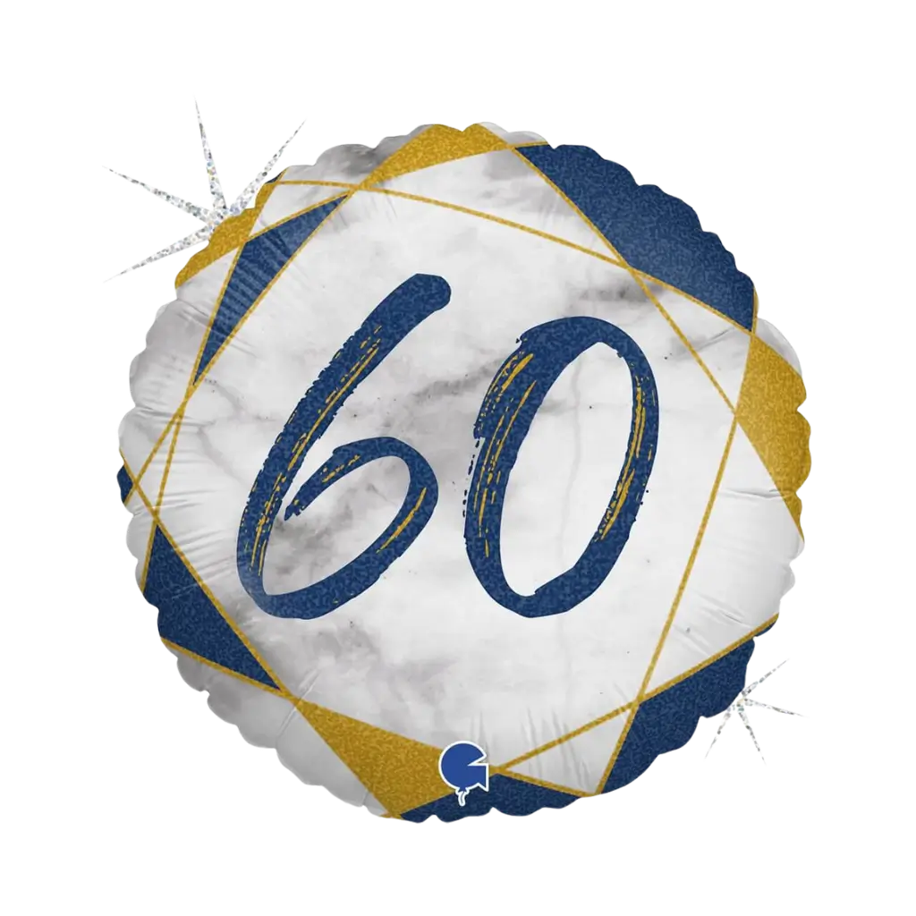 Geburtstagsballon Marmor-Effekt 60 Blau 45cm