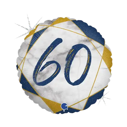 Geburtstagsballon Marmor-Effekt 60 Blau 45cm