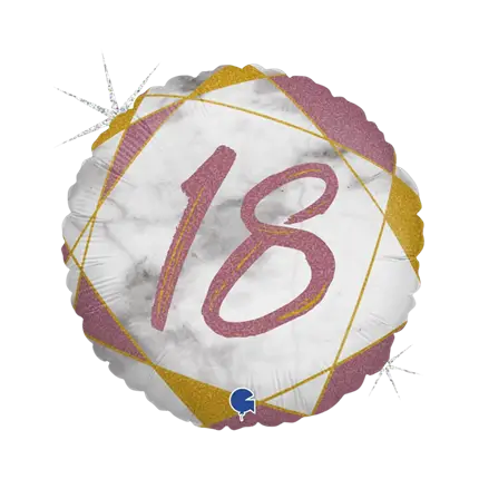 Geburtstagsballon Marmor-Effekt 18 Roségold 45cm