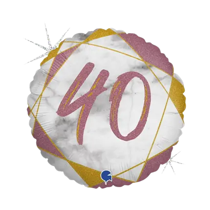 Geburtstagsballon Marmor-Effekt 40 Roségold 45cm