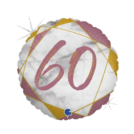 Geburtstagskugel Marmor-Effekt 60 Roségold 45cm