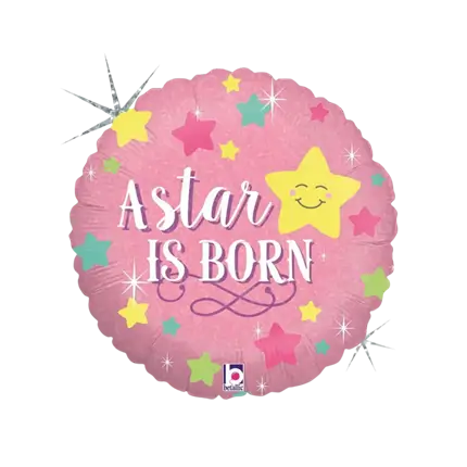 Rosa Ballon Ein Stern ist geboren ø45cm