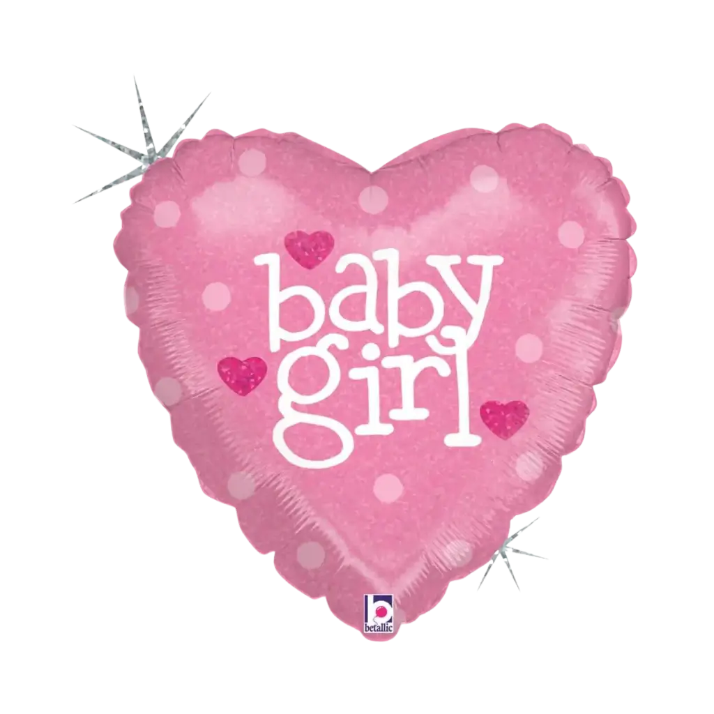 rosa Herzballon "Baby Girl" 45cm