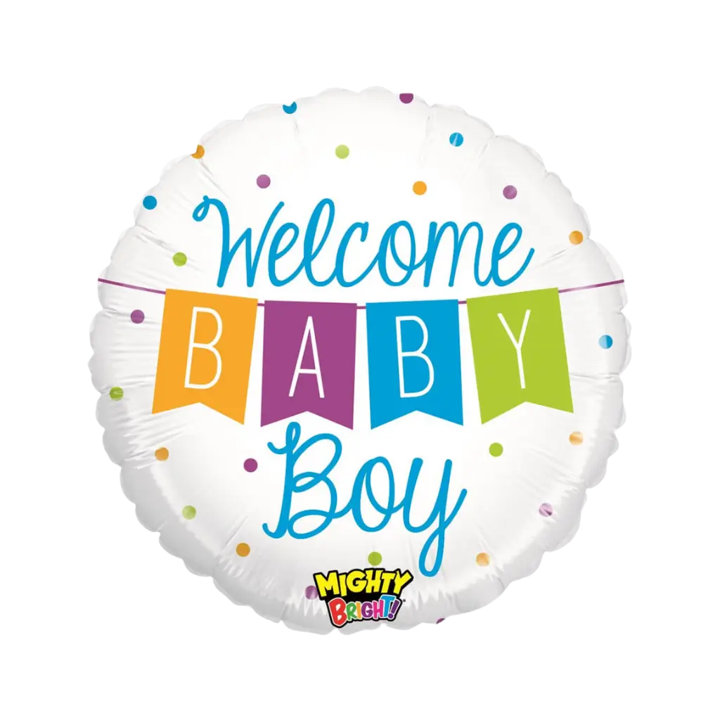 Ballon "Willkommen Baby Boy" Rund ø53cm