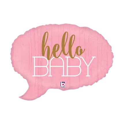 Rosa Luftballon Hallo Baby 61cm