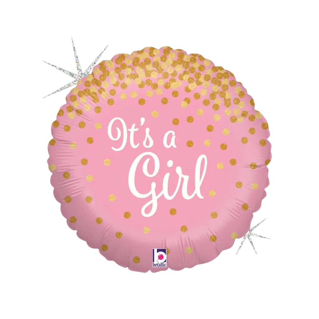Rosa Ballon "It's a Girl" glänzend ø45cm