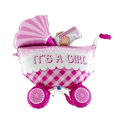 It's a Girl Riesiger 3D-Ballon für Kinderwagen 107cm