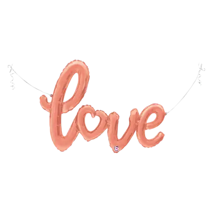 Liebesschrift Metallic-Ballon Rosa Gold 119cm