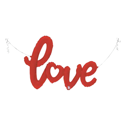 Rote Liebesschrift Metallic-Ballon 119cm