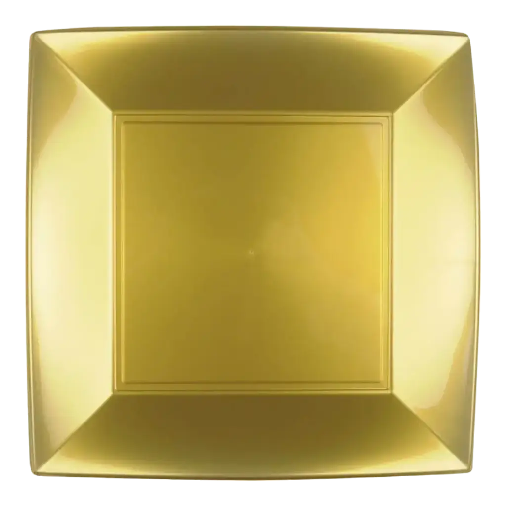 Quadratischer Teller Gold 23x23cm - Satz von 12