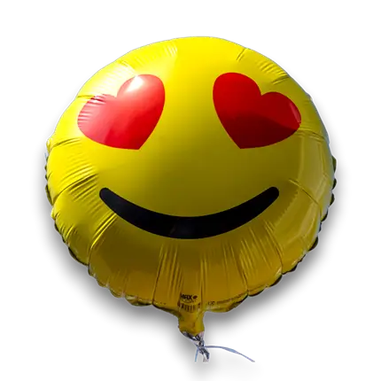 Emoji-Ballon Augen Herzen 45cm