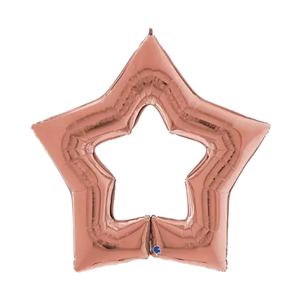 Rosa Goldstern Linky Metallballon 122cm