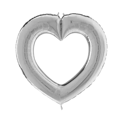 Metallkugel Linky Herz Silber 104cm