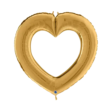 Metallballon Linky Heart Gold 104cm