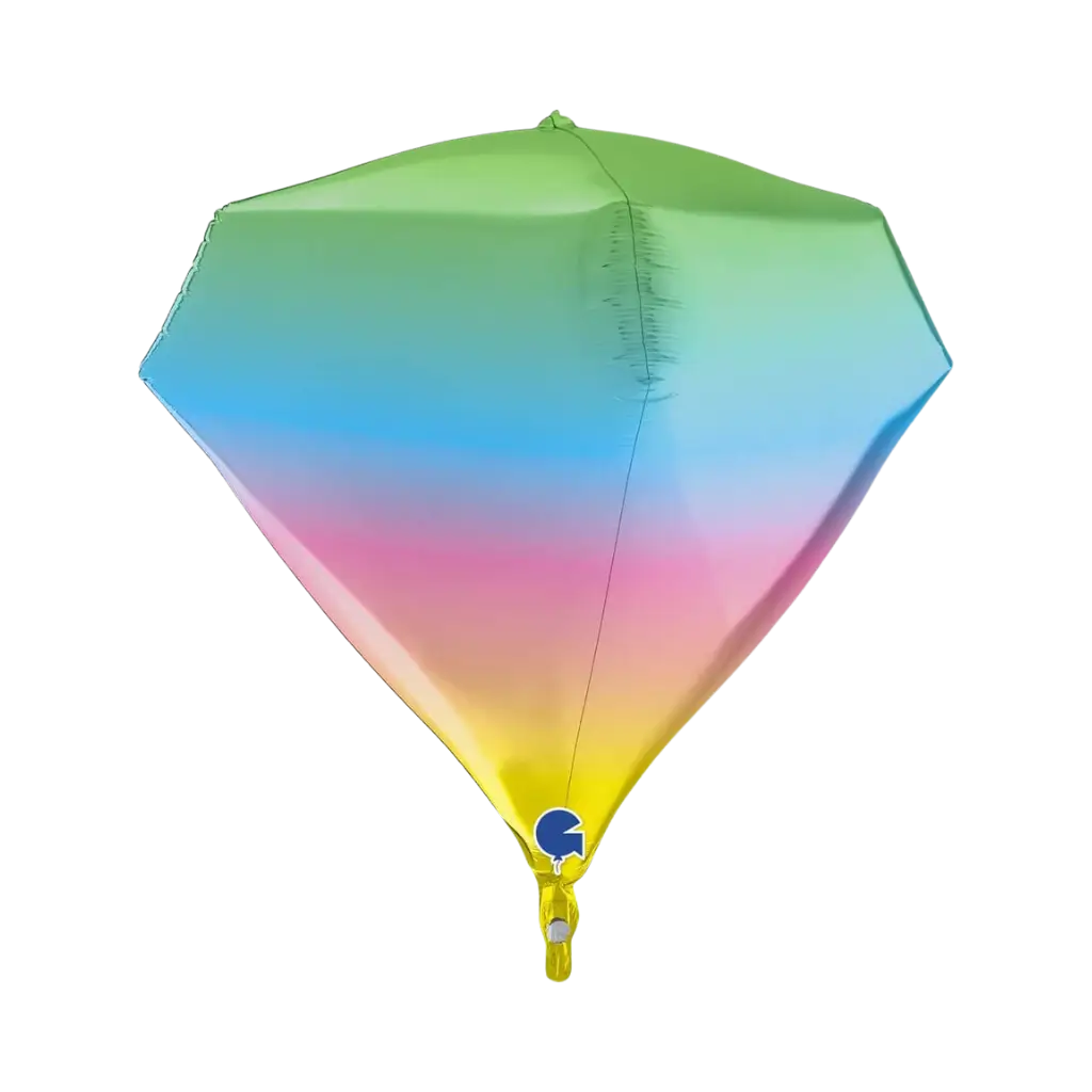 Ballon Helium-Diamant-Regenbogen 4D 45cm