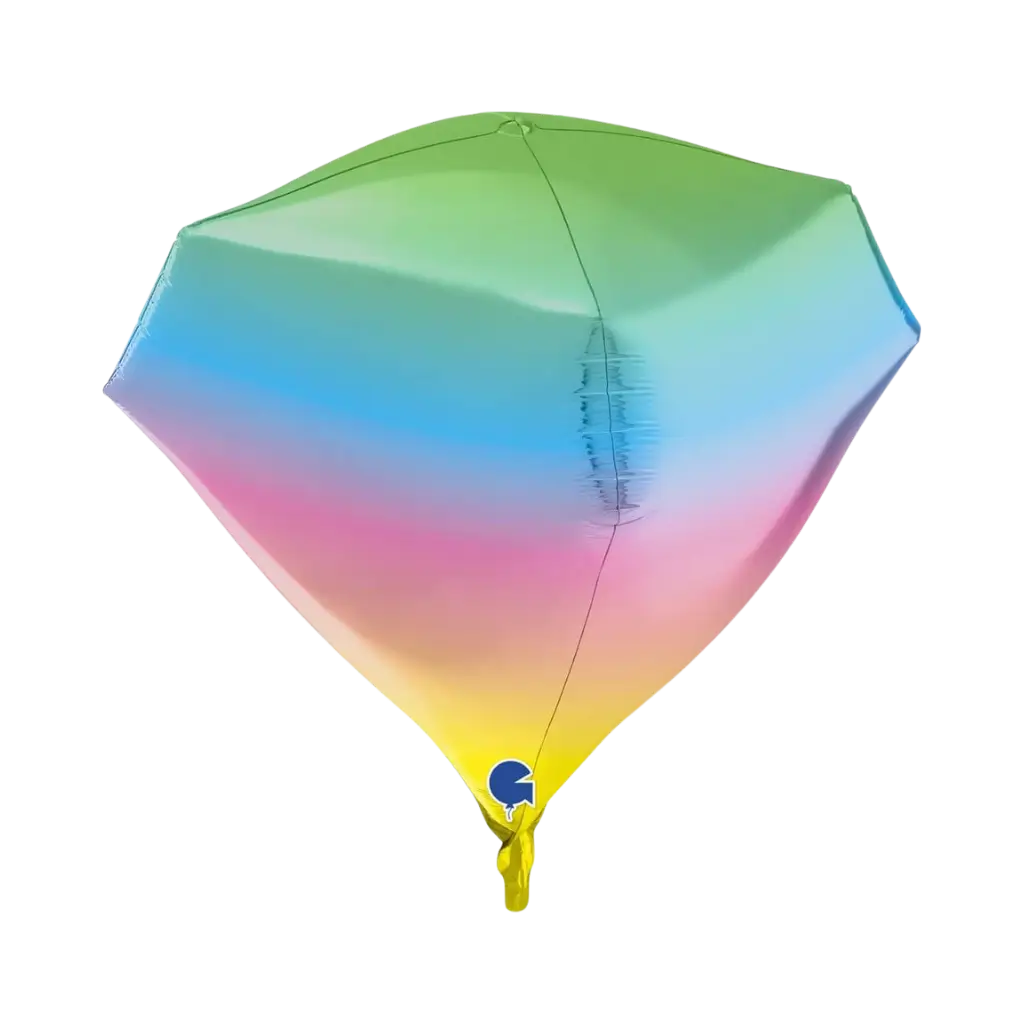 Ballon Helium-Diamant-Regenbogen 4D 45cm