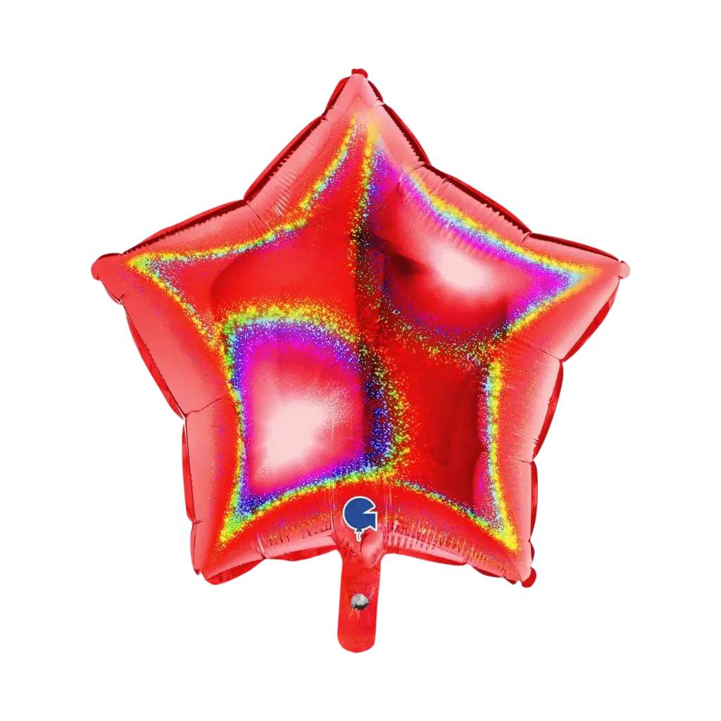 Roter holografischer Sternenballon 46cm