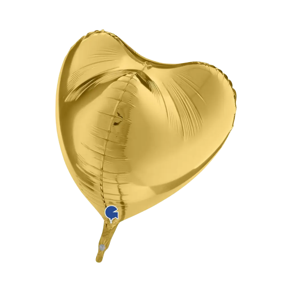 Ballon-Herz 3D Metallisch Gold 58cm