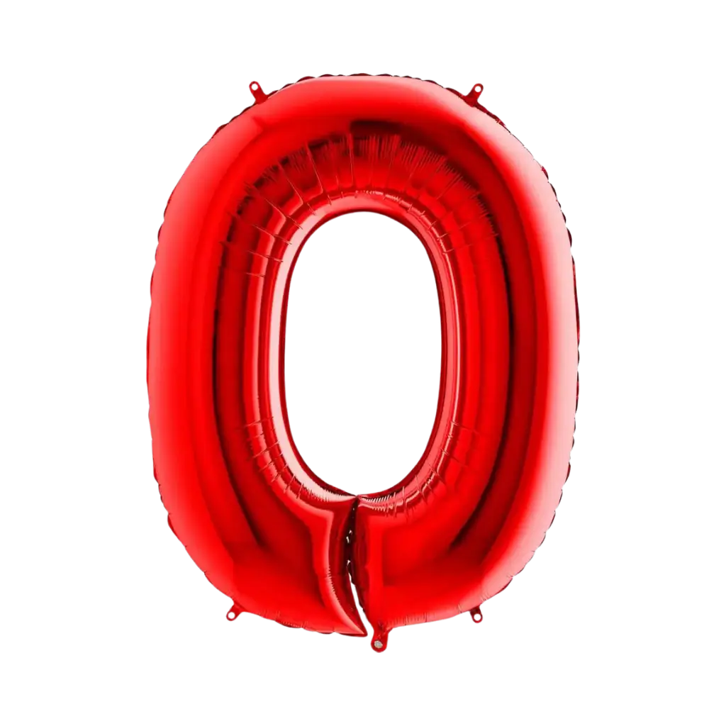 Jubiläumsballon Nummer 0 Rot 102cm
