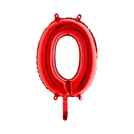 Jubiläumsballon Nummer 0 Rot 36cm