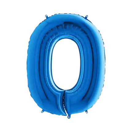 Jubiläumsballon Nummer 0 Blau 102cm