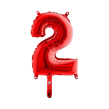 Jubiläumsballon Nummer 2 Rot 36cm