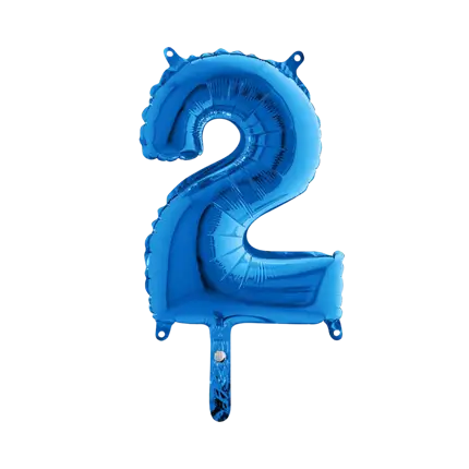 Jubiläumsballon Nummer 2 Blau 36cm