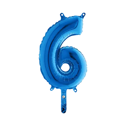 Jubiläumsballon Nummer 6 Blau 36cm