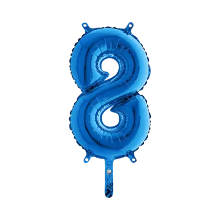 Jubiläumsballon Nummer 8 Blau 36cm