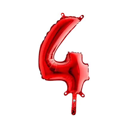 Jubiläumsballon Nummer 4 Rot 36cm