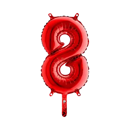 Jubiläumsballon Nummer 8 Rot 36cm