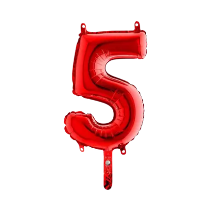 Jubiläumsballon Nummer 5 Rot 36cm