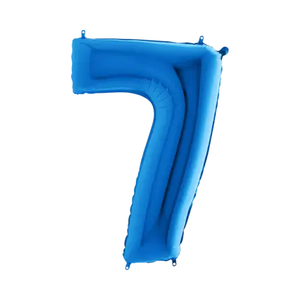 Jubiläumsballon Nummer 7 Blau 102cm