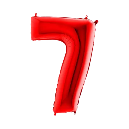 Jubiläumsballon Nummer 7 Rot 102cm