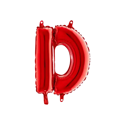 Aluminium-Ballonbuchstabe D Rot 36cm