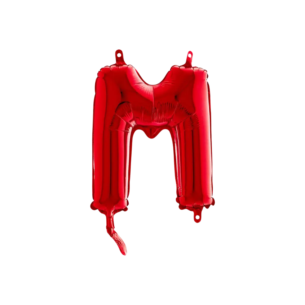 Aluminium-Ballonbuchstabe M Rot 36cm