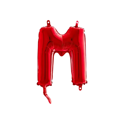 Aluminium-Ballonbuchstabe M Rot 36cm