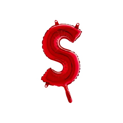 Aluminium-Ballonbuchstabe S Rot 36cm