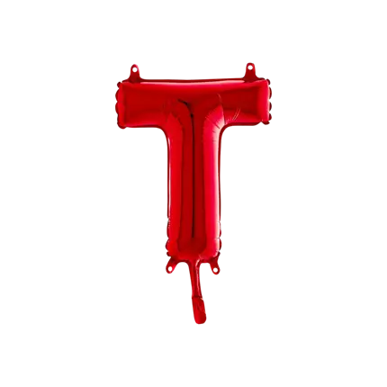 Aluminium-Ballonbuchstabe T Rot 36cm