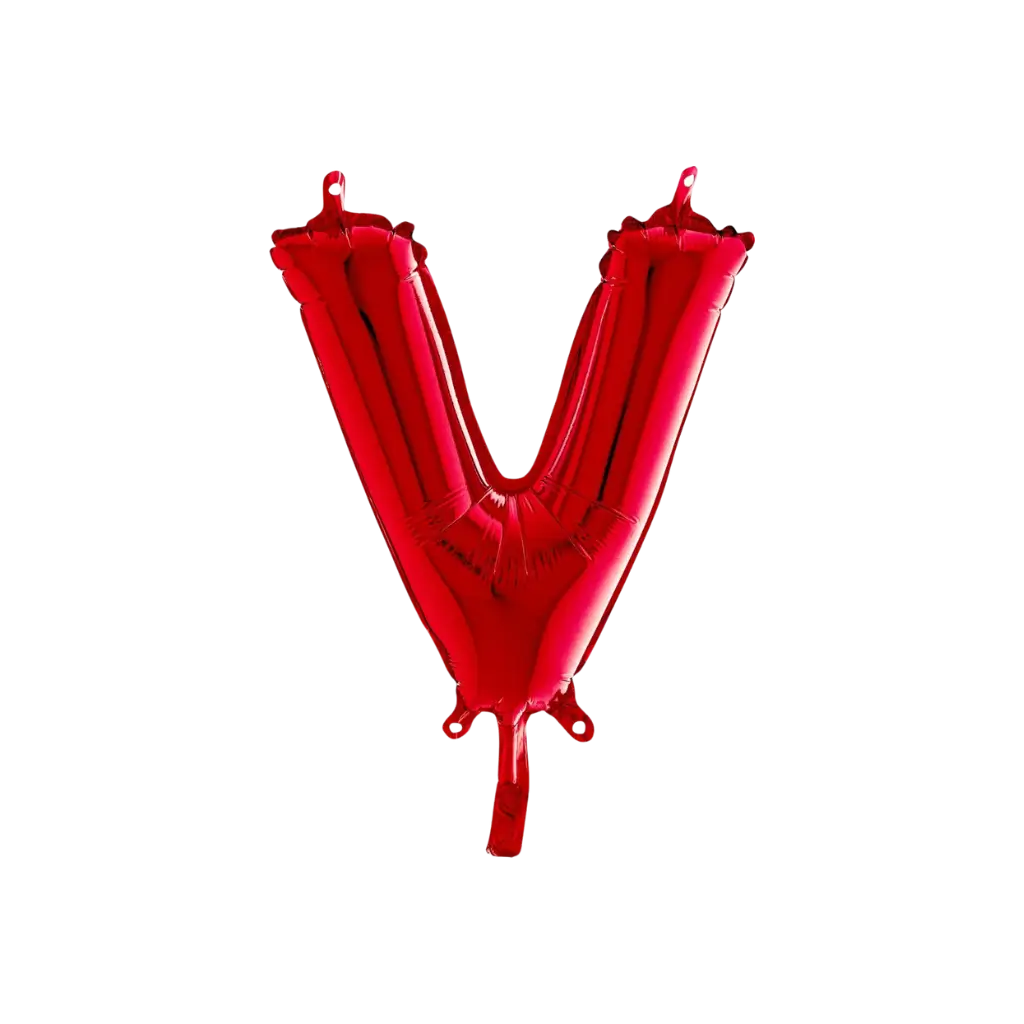 Aluminium-Ballonbuchstabe V Rot 36cm