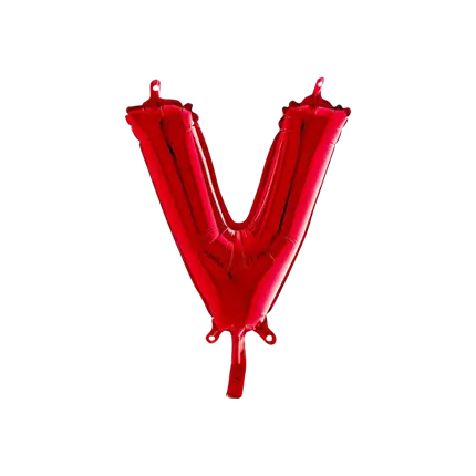 Aluminium-Ballonbuchstabe V Rot 36cm