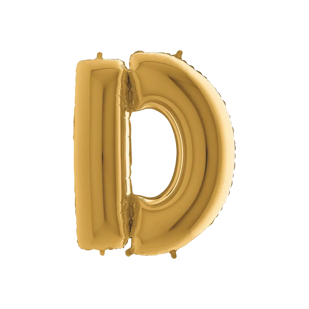 Aluminium-Ballonbuchstabe D Gold 102cm