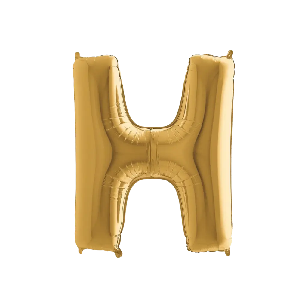 Aluminium-Ballonbuchstabe H Gold 102cm