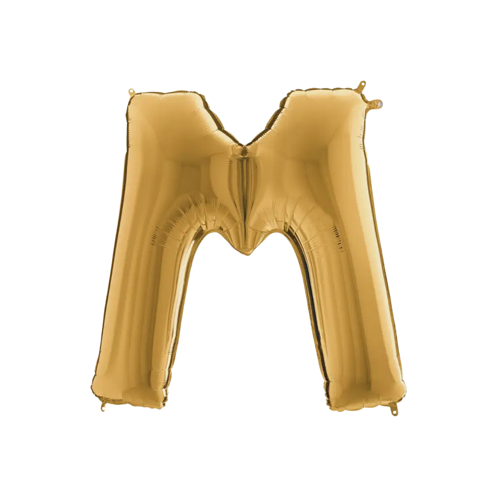 Aluminium-Ballonbuchstabe M Gold 102cm
