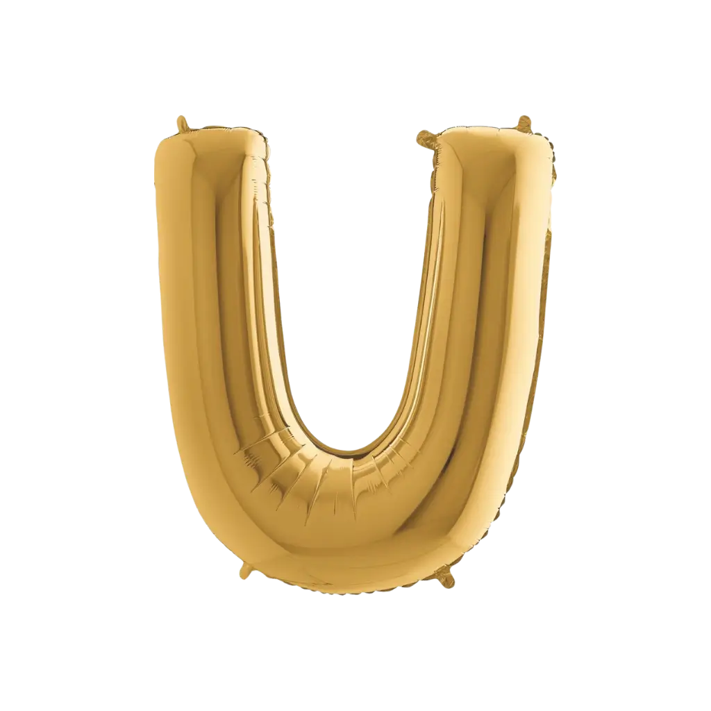 Aluminium-Ballonbuchstabe U Gold 102cm