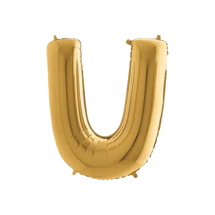 Aluminium-Ballonbuchstabe U Gold 102cm