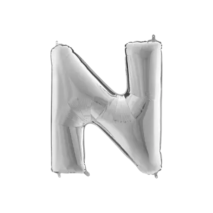 Aluminium Ballon Buchstabe N Silber 102cm